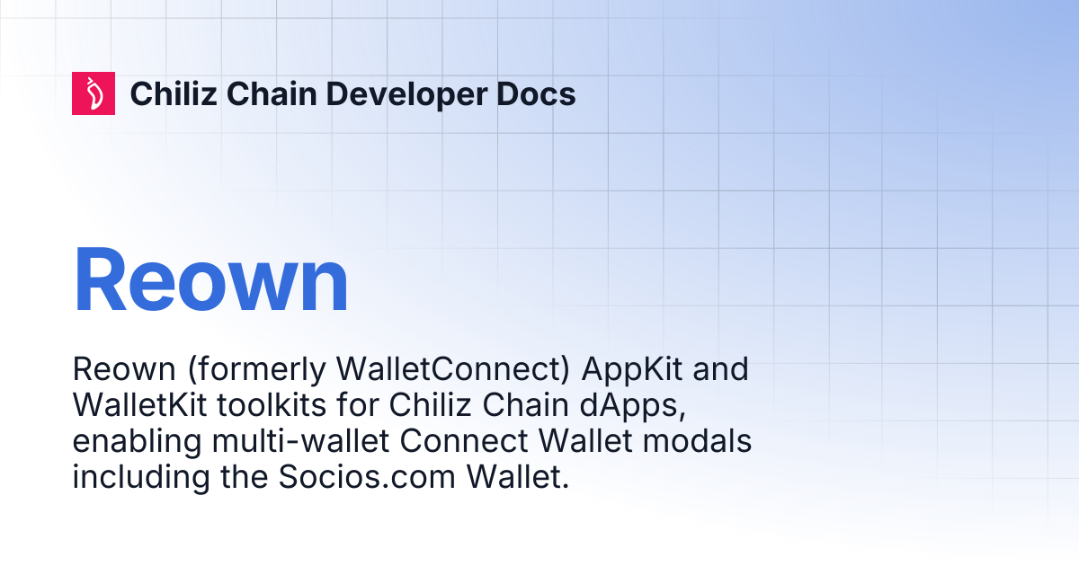 Reown | Chiliz Chain Developer Docs